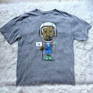 2013 LEBRON James Animation All Star East Adidas Tee Shirt Gray Astronaut XL